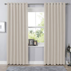 OLIVIA ROCCO Blackout Thermal Eyelet Curtains Natural colour Energy Efficient Ring Top
