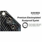 OLIVIA ROCCO Geometric Sparkle Blackout Curtains Black Thermal Insulated Eyelet Ring Top