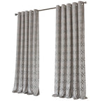 OLIVIA ROCCO Luxe Geo Velvet Eyelet Curtains Champagne Thermal Insulated Soundproof