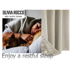 OLIVIA ROCCO Diamante Natural Blackout Eyelet Curtains With Tie Backs Thermal Ring Top
