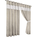 OLIVIA ROCCO Diamante Natural Blackout Eyelet Curtains With Tie Backs Thermal Ring Top