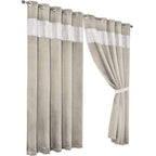 OLIVIA ROCCO Diamante Natural Blackout Eyelet Curtains With Tie Backs Thermal Ring Top