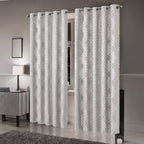 OLIVIA ROCCO Geometric Sparkle Blackout Curtains Natural Thermal Insulated Eyelet Ring Top