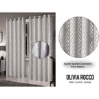 OLIVIA ROCCO Geometric Sparkle Blackout Curtains Natural Thermal Insulated Eyelet Ring Top