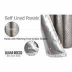 OLIVIA ROCCO Geometric Sparkle Blackout Curtains Natural Thermal Insulated Eyelet Ring Top