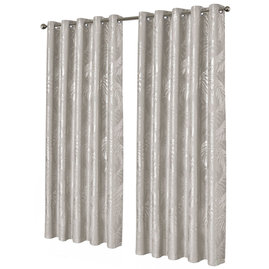 OLIVIA ROCCO Leaf Natural Sparkle Blackout Curtains Super Soft Thermal Insulated Eyelet