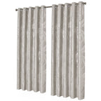 OLIVIA ROCCO Leaf Natural Sparkle Blackout Curtains Super Soft Thermal Insulated Eyelet