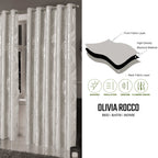 OLIVIA ROCCO Leaf Natural Sparkle Blackout Curtains Super Soft Thermal Insulated Eyelet