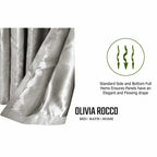 OLIVIA ROCCO Leaf Natural Sparkle Blackout Curtains Super Soft Thermal Insulated Eyelet
