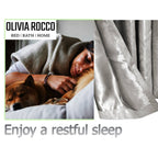 OLIVIA ROCCO Leaf Natural Sparkle Blackout Curtains Super Soft Thermal Insulated Eyelet