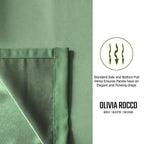 OLIVIA ROCCO Diamante Sage Green Blackout Eyelet Curtains With Tie Backs Thermal Ring Top