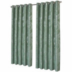 OLIVIA ROCCO Leaf Sage Green Sparkle Blackout Curtains With Thermal Insulation Eyelet