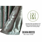 OLIVIA ROCCO Leaf Sage Green Sparkle Blackout Curtains With Thermal Insulation Eyelet