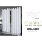 OLIVIA ROCCO Geometric White Sparkle Blackout Curtains Soft Thermal Insulated Drapes