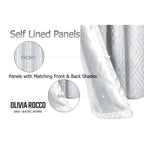 OLIVIA ROCCO Geometric White Sparkle Blackout Curtains Soft Thermal Insulated Drapes