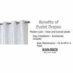 OLIVIA ROCCO Geometric White Sparkle Blackout Curtains Soft Thermal Insulated Drapes