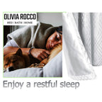 OLIVIA ROCCO Geometric White Sparkle Blackout Curtains Soft Thermal Insulated Drapes