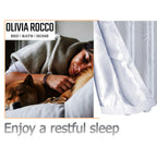 OLIVIA ROCCO Leaf White Sparkle Blackout Curtains Super Soft Fabric Thermal Insulated