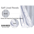 OLIVIA ROCCO Leaf White Sparkle Blackout Curtains Super Soft Fabric Thermal Insulated