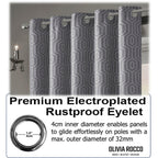 OLIVIA ROCCO Paris Eyelet Jacquard Curtains Grey Geometric Pattern Thermal Insulated