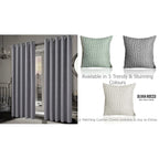OLIVIA ROCCO Paris Eyelet Jacquard Curtains Grey Geometric Pattern Thermal Insulated