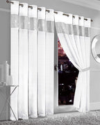OLIVIA ROCCO Diamante Blackout Curtains With Glitz Detailing Eyelet Ring Top Sold As Pair