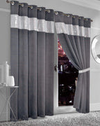 OLIVIA ROCCO Diamante Blackout Curtains With Glitz Detailing Eyelet Ring Top Sold As Pair