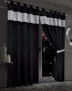 OLIVIA ROCCO Diamante Blackout Curtains With Glitz Detailing Eyelet Ring Top Sold As Pair