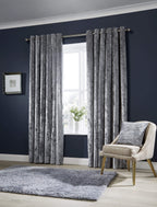 OLIVIA ROCCO Crushed Velvet Curtains With Eyelet Ring Top Multiple Sizes And Colours