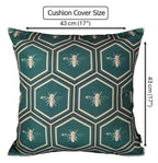 OLIVIA ROCCO Emerald Bees Waterproof Cushion Covers 43 x 43 cm Reversible Breathable
