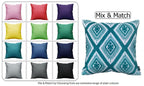 OLIVIA ROCCO Meze Teal Waterproof Cushion Covers 43 x 43 cm Reversible Breathable Indoor