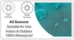 OLIVIA ROCCO Meze Teal Waterproof Cushion Covers 43 x 43 cm Reversible Breathable Indoor