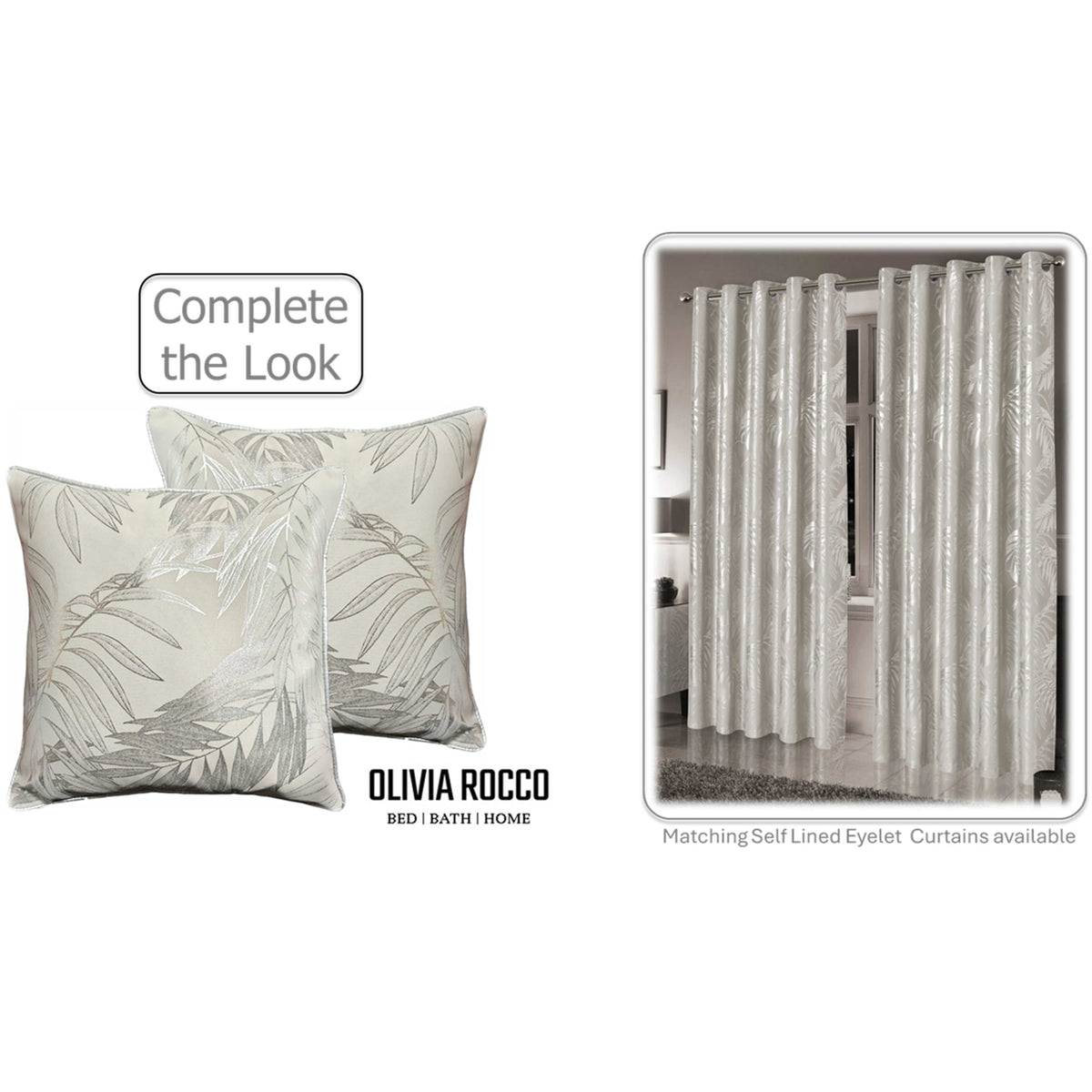 OLIVIA ROCCO Leaf Sparkle Cushion Covers 2 Pack Leaf Natural Modern Decorative Throw