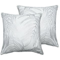 OLIVIA ROCCO Leaf Sparkle Set Of 2 Cushion Covers Leaf White Modern Decorative Throw