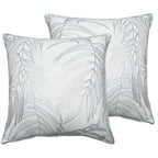 OLIVIA ROCCO Leaf Sparkle Set Of 2 Cushion Covers Leaf White Modern Decorative Throw
