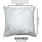 OLIVIA ROCCO Leaf Sparkle Set Of 2 Cushion Covers Leaf White Modern Decorative Throw