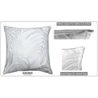 OLIVIA ROCCO Leaf Sparkle Set Of 2 Cushion Covers Leaf White Modern Decorative Throw