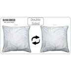 OLIVIA ROCCO Leaf Sparkle Set Of 2 Cushion Covers Leaf White Modern Decorative Throw