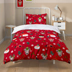 OLIVIA ROCCO Santa Duvet Cover Set With Pillowcases Reversible Xmas Snow-White Design
