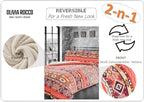 OLIVIA ROCCO Aztec Print Teddy Duvet Set With Reversible Sherpa Fleece Fur Luxurious