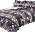 OLIVIA ROCCO Aztec Print Teddy Duvet Set With Reversible Sherpa Fleece Fur Luxurious