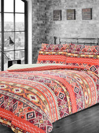 OLIVIA ROCCO Aztec Print Teddy Duvet Set With Reversible Sherpa Fleece Fur Luxurious