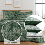 OLIVIA ROCCO Leaf Jacquard Reversible Duvet Cover Sets Grey And Pink Cotton Blend Eco
