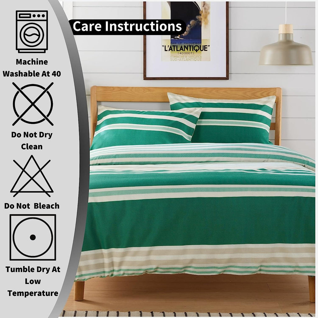 OLIVIA ROCCO Duvet Cover Set Miami Stripes Reversible Hypoallergenic Cotton Blend Grey Super Soft Hotel-Style Finish