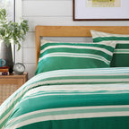 OLIVIA ROCCO Duvet Cover Set Miami Stripes Reversible Hypoallergenic Cotton Blend Grey Super Soft Hotel-Style Finish
