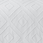 OLIVIA ROCCO Como Tufted Duvet Cover Set With Pillowcases Grey Natural White Easy Care