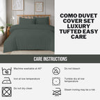 OLIVIA ROCCO Como Tufted Duvet Cover Set With Pillowcases Grey Natural White Easy Care