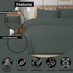 OLIVIA ROCCO Como Tufted Duvet Cover Set With Pillowcases Grey Natural White Easy Care