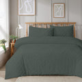 OLIVIA ROCCO Como Tufted Duvet Cover Set With Pillowcases Grey Natural White Easy Care