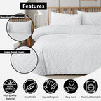 OLIVIA ROCCO Como Tufted Duvet Cover Set With Pillowcases Grey Natural White Easy Care